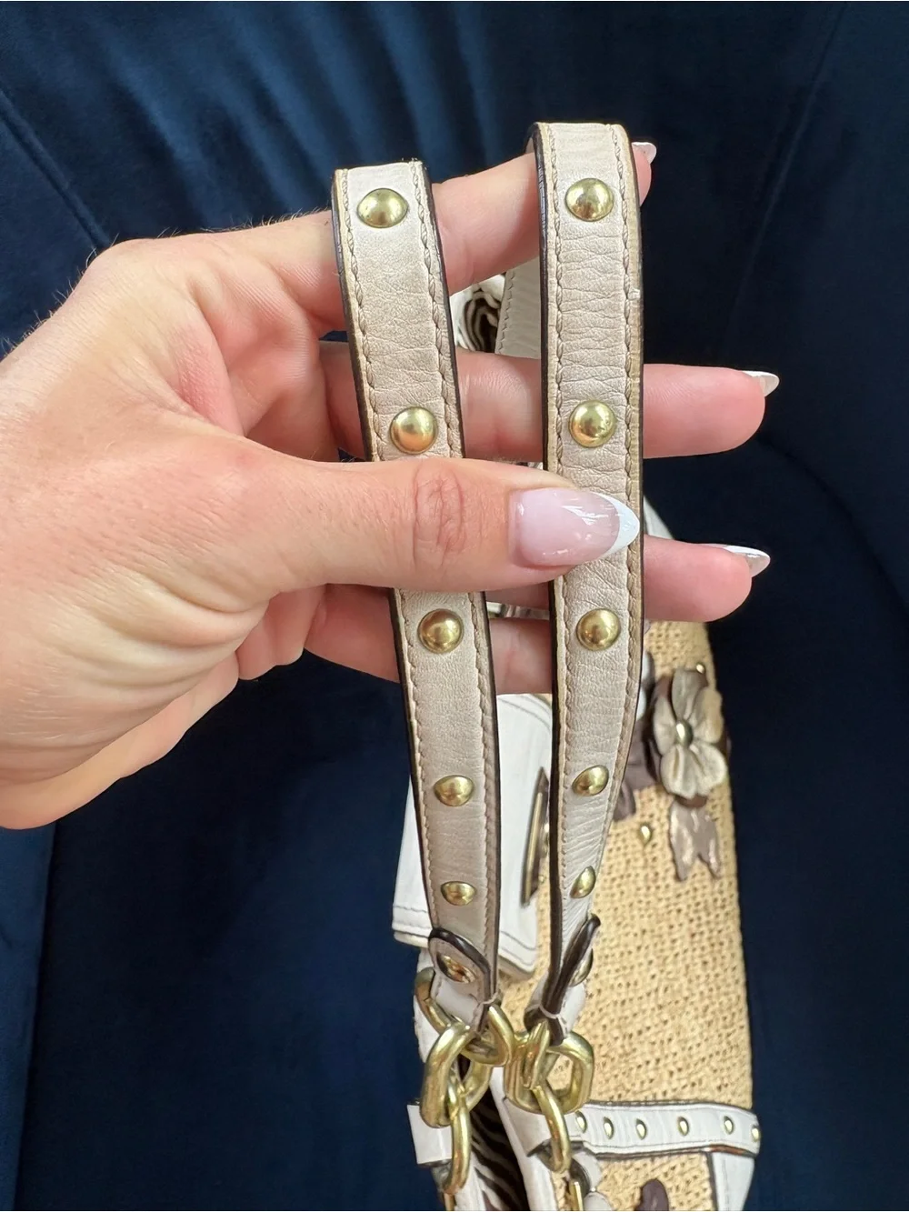 Vintage Coach Rafia Tote Bag